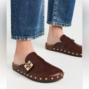 Tory Burch WOMEN 
MELLOW STUDDED MULE
$300 size 8 NEW 
Color: Deep Mocha / Gold